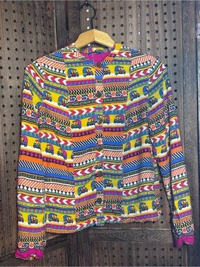 Button-Up Jacket with geometric patterns and “tuk tuk” images!